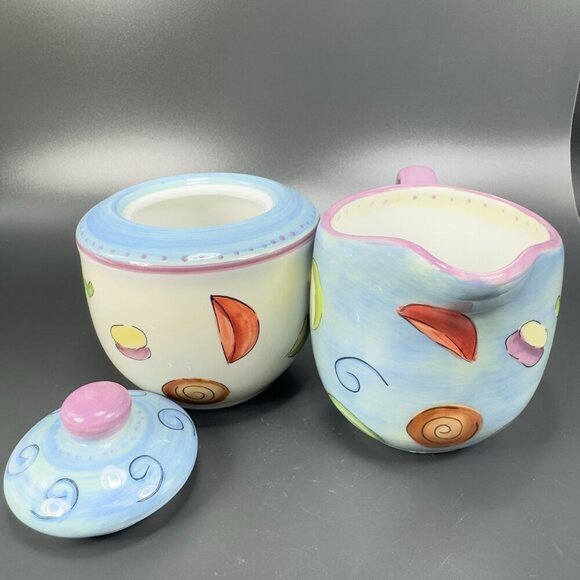Dansk Ratatouille Creamer And Sugar Bowl Set Ceramic Hand Painted Multicolored - Picture 15 of 16